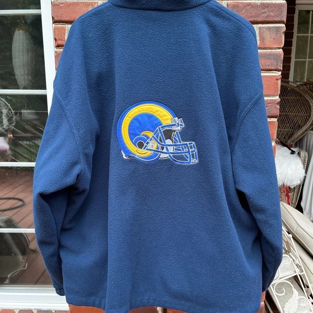 Rams reversible Fleece Jacket nylon - Navy Blue
